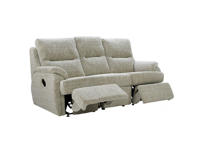 Hartford Fabric 3 Seater Power Recliner Sofa (Double)