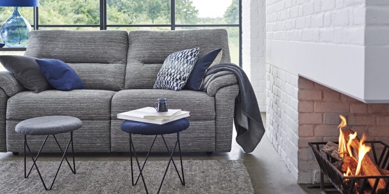 Washington Fabric 2 Seater Recliner Sofa (Double)