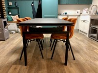 Huddersfield - 160/240cm Extending Dining Table in Black with 4x Copper Bathilda Dining Chairs thumbnail