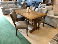 - Old Charm Lichfield 5ft Extending Dining Table and 4x Heathcliffe Dining Chairs thumbnail