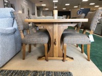 - Old Charm Lichfield 5ft Extending Dining Table and 4x Heathcliffe Dining Chairs thumbnail