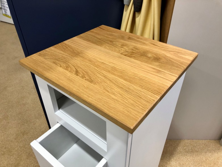 - Modo 2 Drawer Narrow Bedside with Open Shelf and Oak Top