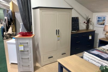 - Modo Large Double Wardrobe with 2 Drawers and Oak Top