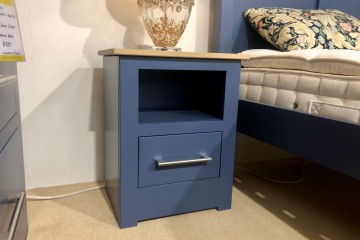 - Modo Small 1 Drawer Bedside with Open Shelf and Oak Top