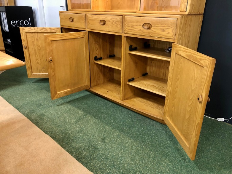 - Windsor 3 Door 3 Drawer High Sideboard with Display Top