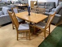 Ercol - Windsor Medium Extending Dining Table and 6x Penn Dining Chairs thumbnail