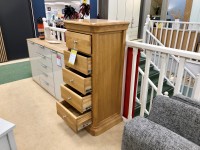 - Chelsea (Oak) Bedroom 5 Drawer Tall Narrow Chest of Drawers thumbnail
