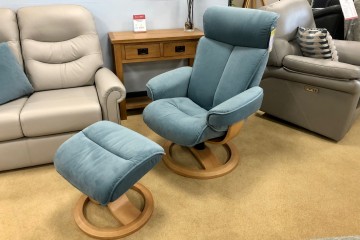 - Ergoform Bergen Standard Swivel-Recliner Chair and Footstool