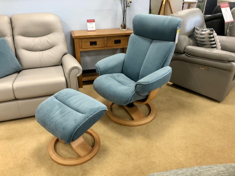 - Ergoform Bergen Standard Swivel-Recliner Chair and Footstool
