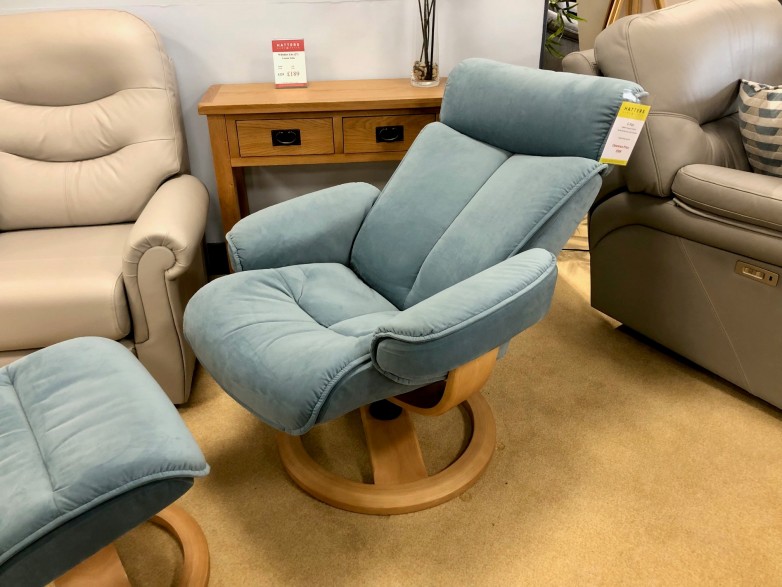 - Ergoform Bergen Standard Swivel-Recliner Chair and Footstool