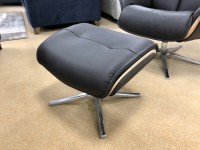 - Ergoform Lund Swivel-Recliner Chair with Footstool in Leather thumbnail