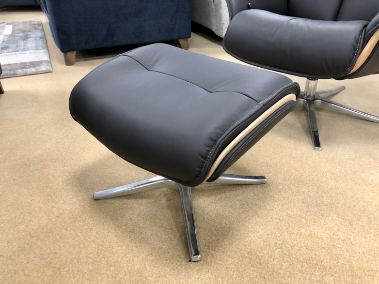 - Ergoform Lund Swivel-Recliner Chair with Footstool in Leather