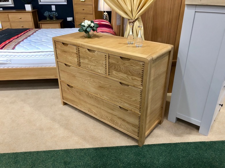 - Bosco Bedroom 5 Drawer Wide Chest