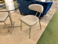 Cortina 70cm Diameter Glass Table and 2x Margot Dining Chairs thumbnail