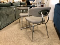 Cortina 70cm Diameter Glass Table and 2x Margot Dining Chairs thumbnail