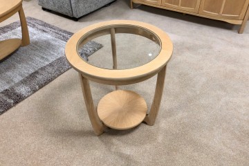 - Shades Circular Glass Top Lamp Table