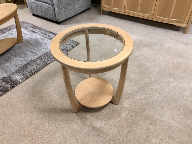 - Shades Circular Glass Top Lamp Table