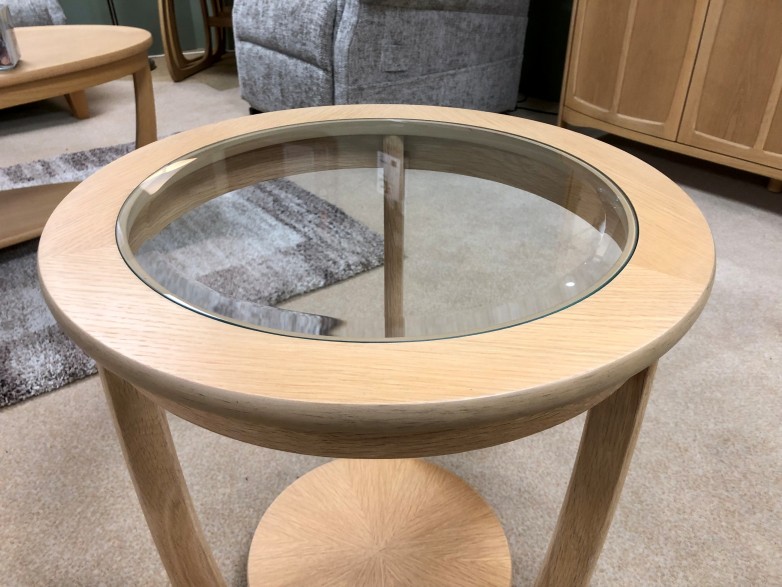 - Shades Circular Glass Top Lamp Table