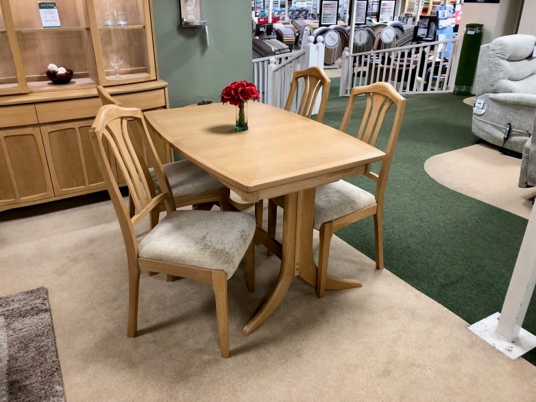 - Shades Small Rectangular Extending Dining Table and 4x Slat Back Chairs