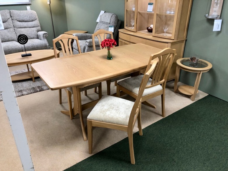 - Shades Small Rectangular Extending Dining Table and 4x Slat Back Chairs