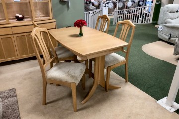 - Shades Small Rectangular Extending Dining Table and 4x Slat Back Chairs