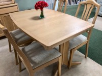 - Shades Small Rectangular Extending Dining Table and 4x Slat Back Chairs thumbnail