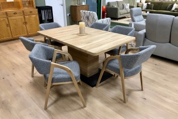 - Thirlmere Extending Dining Table and 6x Bergamo Dining Chairs