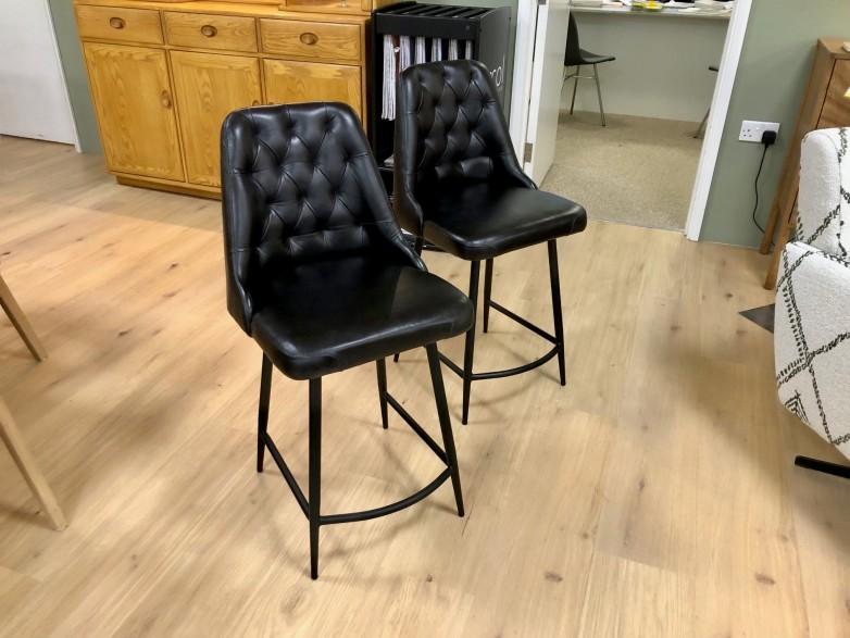 - 2x Walsh Counter Chairs in Leather
