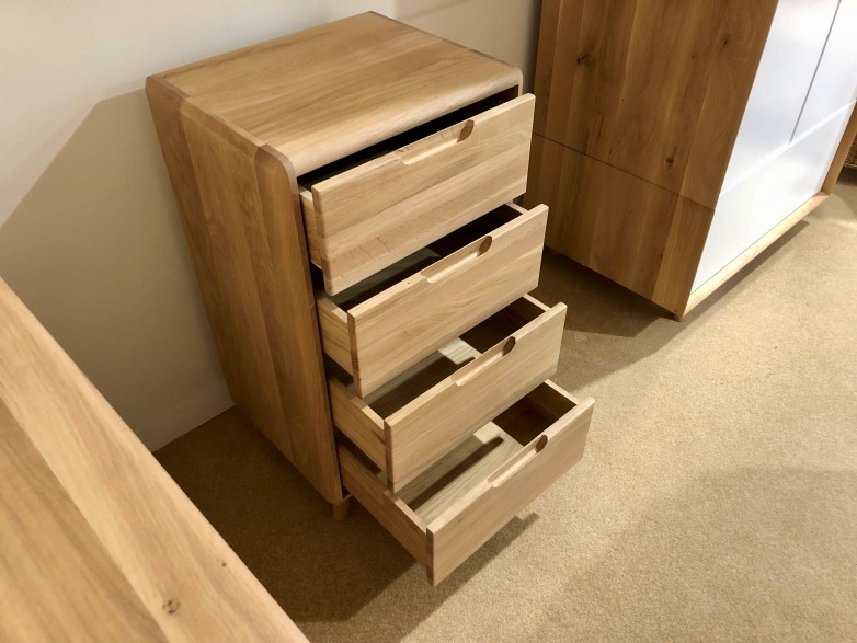 - Lugano Bedroom Slim 4 Drawer Chest