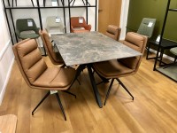 - Jupiter 1400-1800 Extending Dining Table and 4x Bono Swivel Dining Chairs thumbnail