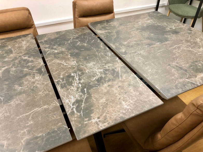 - Jupiter 1400-1800 Extending Dining Table and 4x Bono Swivel Dining Chairs