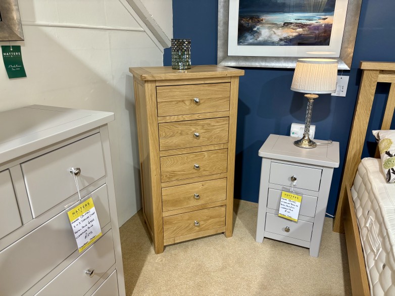 - Thames (Oak) Bedroom 5 Drawer Narrow Chest