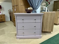 - Chartwell Bedroom 3 Drawer Wide Chest with Painted Top in Pink thumbnail