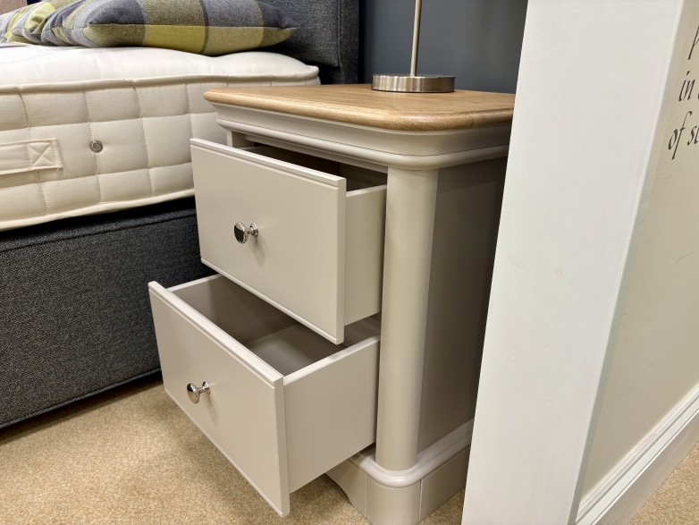 - Chartwell Bedroom Large 2 Drawer Bedside with Oak Top