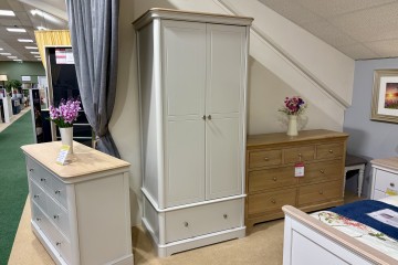 - Chartwell Bedroom 2 Door 1 Drawer Wardrobe with Oak Top