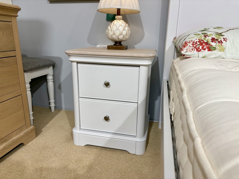 - Chartwell Bedroom Large 2 Drawer Bedside with Oak Top