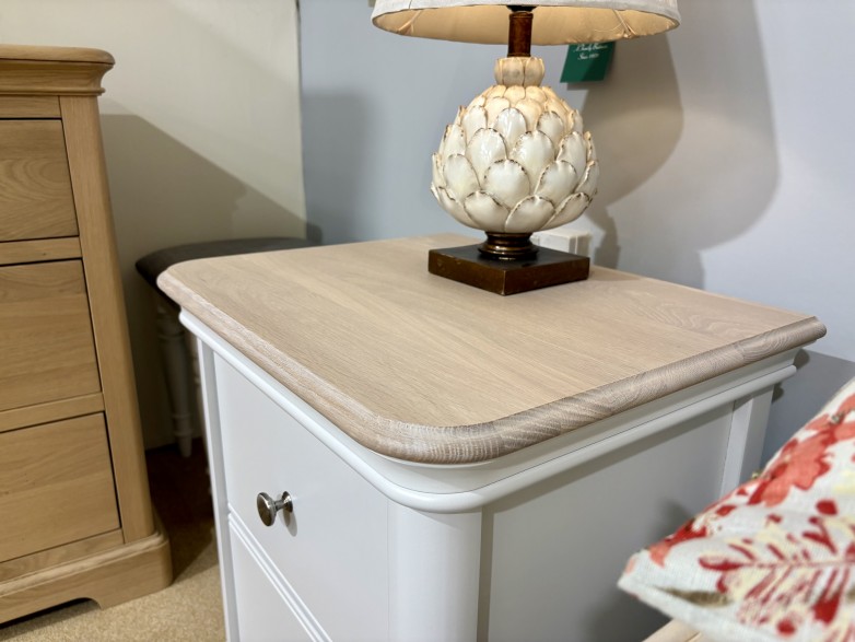 - Chartwell Bedroom Large 2 Drawer Bedside with Oak Top