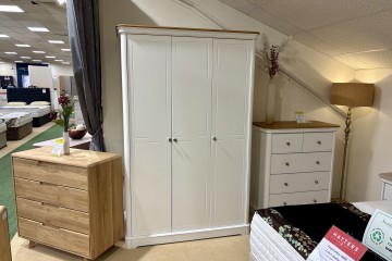 - Chartwell Bedroom Triple Hanging Wardrobe with Oak Top