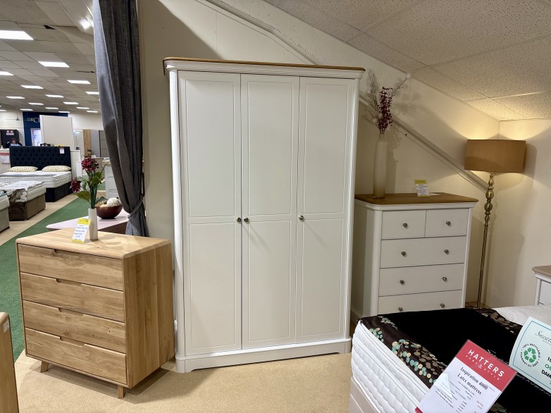 - Chartwell Bedroom Triple Hanging Wardrobe with Oak Top