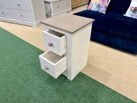 - Modo Bedroom Narrow 2-Drawer Bedside with Oak Top and Wooden Handles thumbnail