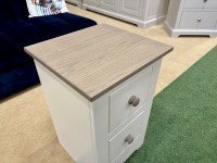 - Modo Bedroom Narrow 2-Drawer Bedside with Oak Top and Wooden Handles thumbnail