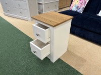 - Modo Bedroom Narrow 2-Drawer Bedside with Oak Top and Metal Handles thumbnail