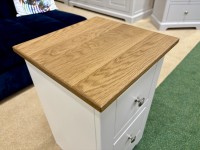 - Modo Bedroom Narrow 2-Drawer Bedside with Oak Top and Metal Handles thumbnail