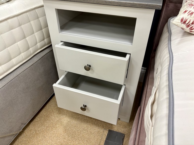 - Modo 25 Bedroom 2-Drawer Open Shelf Bedside with Oak Top