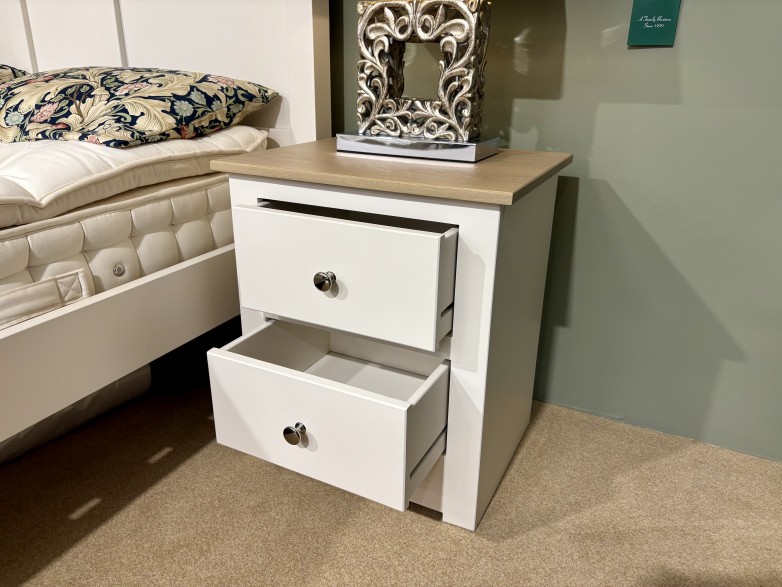 - Modo 25 Bedroom 2 Drawer Wide Bedside with Oak Top