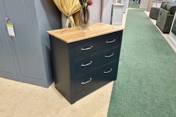 - Modo 25 Bedroom 3-Drawer Wide Chest with Oak Top