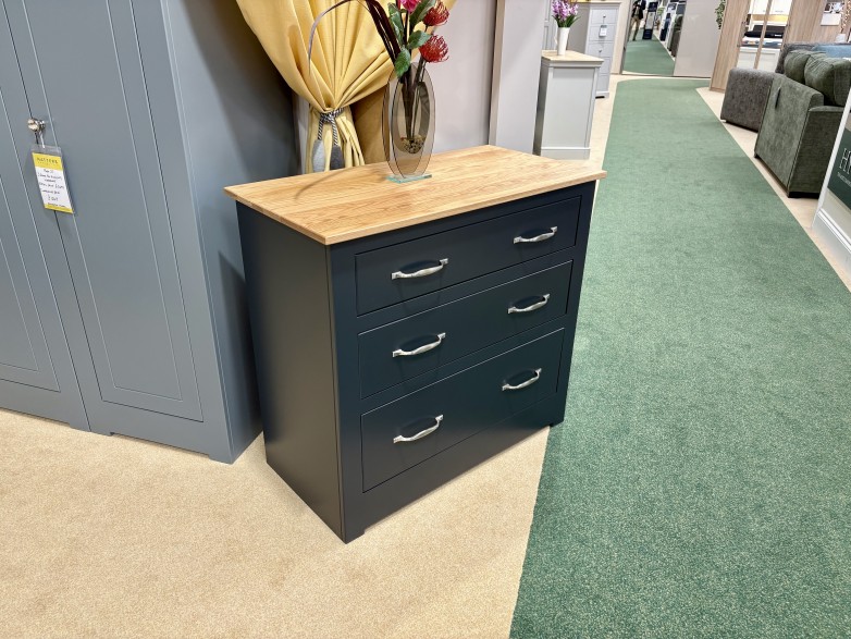 - Modo 25 Bedroom 3-Drawer Wide Chest with Oak Top