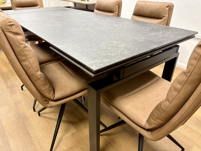 Huddersfield 160-240cm Extending Dining Table with 6x Furniture Connect Bono Swivel Dining Chairs