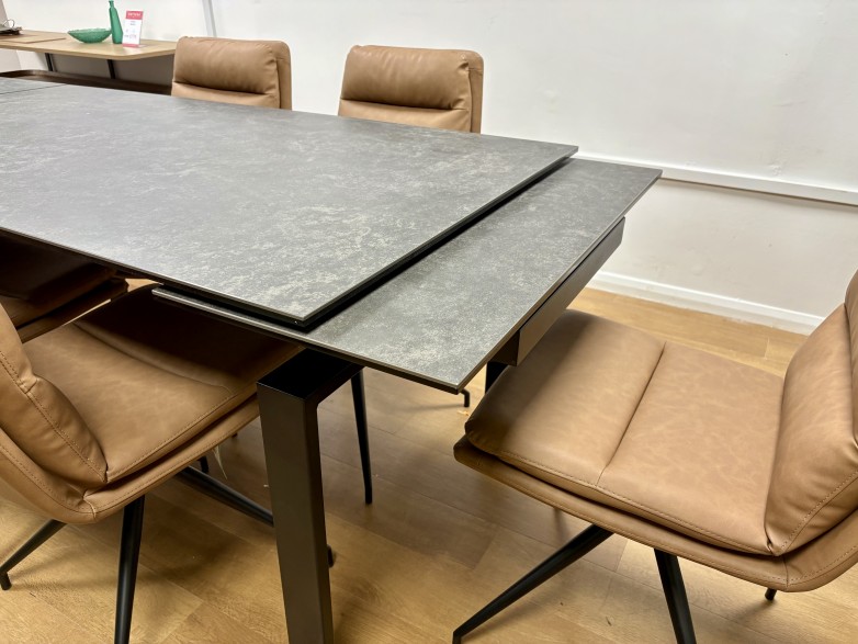 Huddersfield 160-240cm Extending Dining Table with 6x Furniture Connect Bono Swivel Dining Chairs