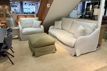 - Corfu Loose Cover Large Sofa, Armchair and Footstool (Additional Set of Covers Included)